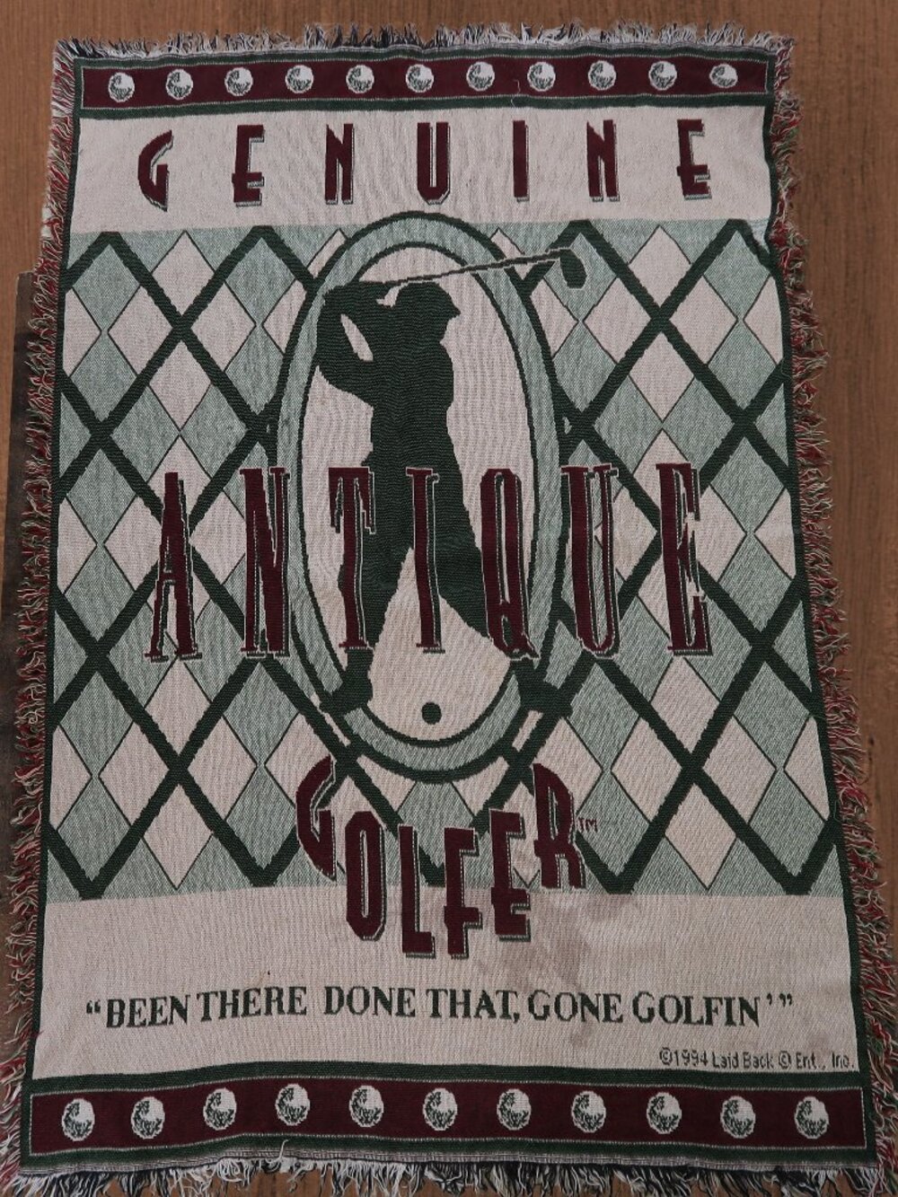 1994 Laid Back Golf Tapestry Blanket Antique Golfer Tapestry Blanket